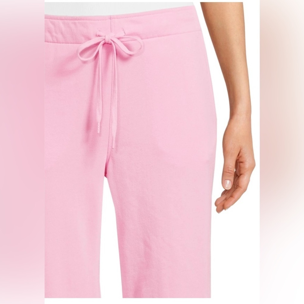 Avia French Terry High-Rise Yoga Pants Flare XL 16-18 Bermuda Pink Pockets - Picture 6 of 6